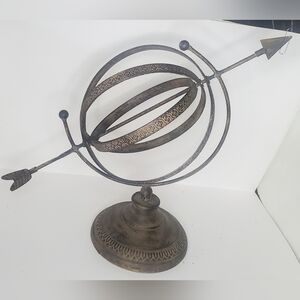 Vintage Decorative Metal Armillary Sphere Sundial - 14"